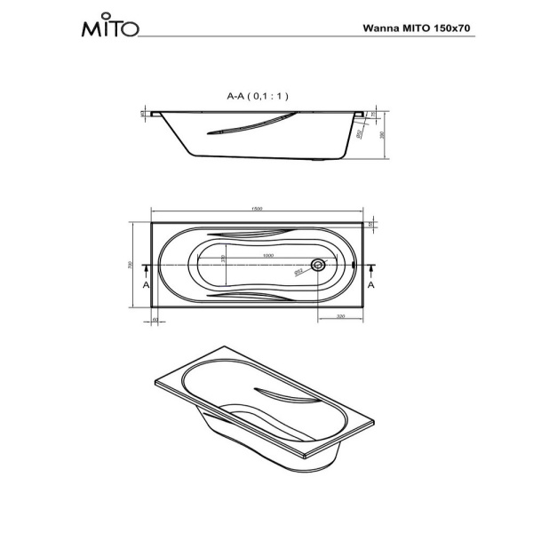 _ванны MITO RED 150x70