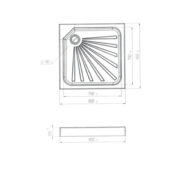 Поддон Quadro квадр.90х90_2